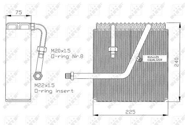 Evaporador, aire acondicionado NRF B.V. ref. 36047