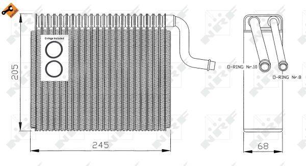Evaporador, aire acondicionado NRF B.V. ref. 36050