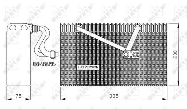 Evaporador, aire acondicionado NRF B.V. ref. 36058