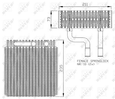 Evaporador, aire acondicionado NRF B.V. ref. 36073