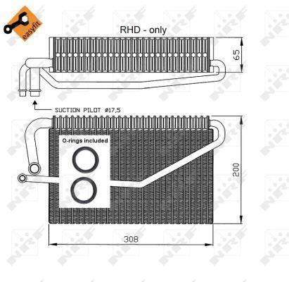 Evaporador, aire acondicionado NRF B.V. ref. 36118