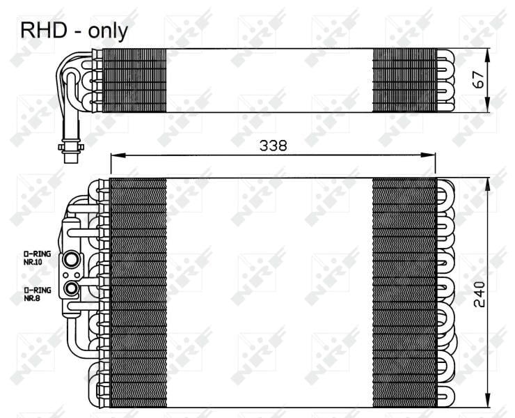 Evaporador de ar condicionado NRF B.V. ref. 36119