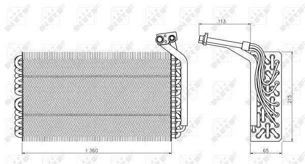 Evaporador de ar condicionado NRF B.V. ref. 36136