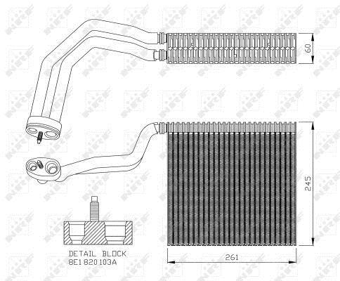 Evaporador, aire acondicionado NRF B.V. ref. 36138