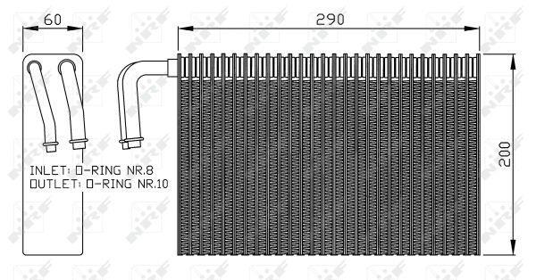 Evaporador, aire acondicionado NRF B.V. ref. 36146