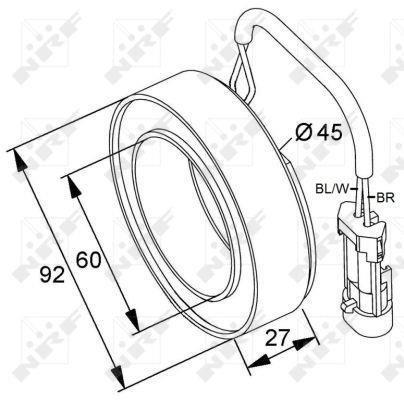 Bobine, compresseur-embrayage magnétique NRF B.V. ref. 38420