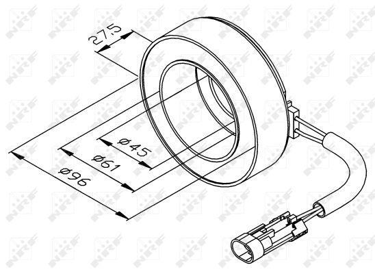 Bobine, compresseur-embrayage magnétique NRF B.V. ref. 38470