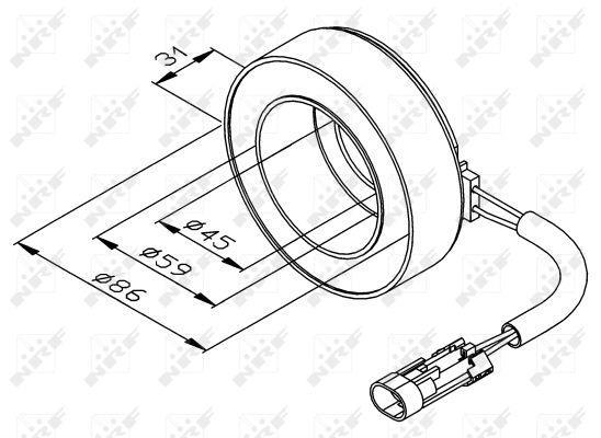Bobine, compresseur-embrayage magnétique NRF B.V. ref. 38475