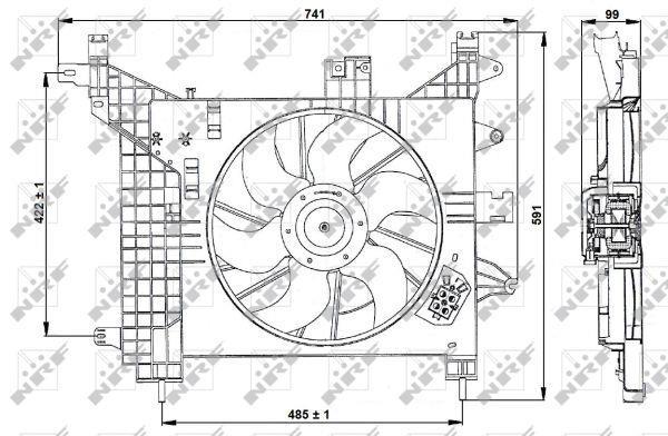 Ventilateur de refroidissement du moteur (Motoventilateur) NRF B.V. ref. 470023