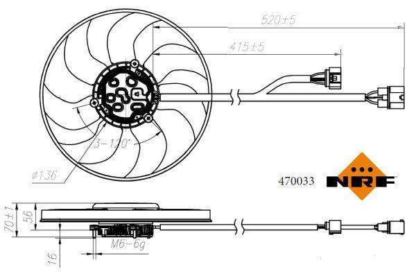 Ventilateur de refroidissement du moteur (Motoventilateur) NRF B.V. ref. 470033