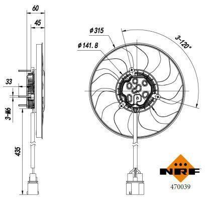 Ventilateur de refroidissement du moteur (Motoventilateur) NRF B.V. ref. 470039
