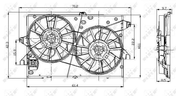 Ventilateur de refroidissement du moteur (Motoventilateur) NRF B.V. ref. 47003