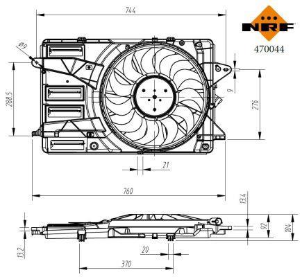 Ventilateur de refroidissement du moteur (Motoventilateur) NRF B.V. ref. 470044
