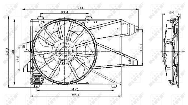 Ventilador, refrigeración del motor NRF B.V. ref. 47004