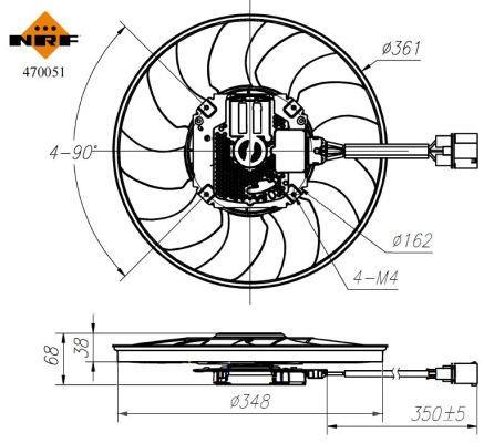 Ventilateur de refroidissement du moteur (Motoventilateur) NRF B.V. ref. 470051