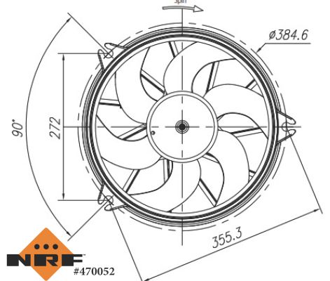 Ventilateur de refroidissement du moteur (Motoventilateur) NRF B.V. ref. 470052