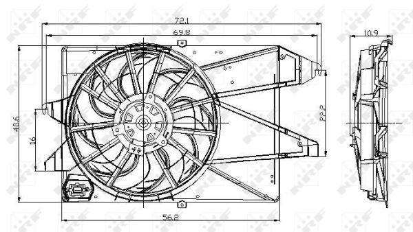 Ventilador, refrigeración del motor NRF B.V. ref. 47005