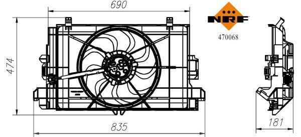 Ventilateur de refroidissement du moteur (Motoventilateur) NRF B.V. ref. 470068