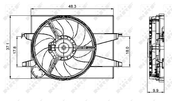 Ventilador, refrigeración del motor NRF B.V. ref. 47006