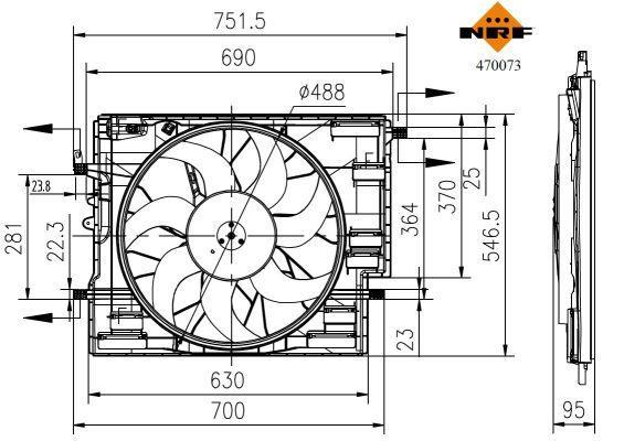 Ventilateur de refroidissement du moteur (Motoventilateur) NRF B.V. ref. 470073