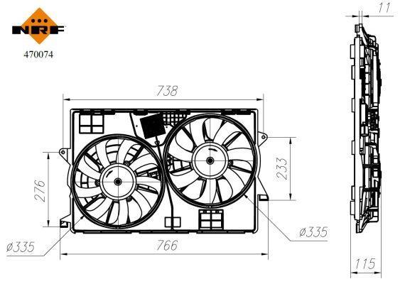 Ventilateur de refroidissement du moteur (Motoventilateur) NRF B.V. ref. 470074