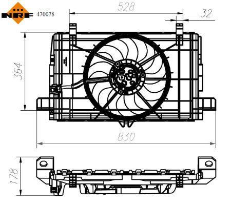 Ventilateur de refroidissement du moteur (Motoventilateur) NRF B.V. ref. 470078