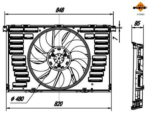 Ventilateur de refroidissement du moteur (Motoventilateur) NRF B.V. ref. 470080