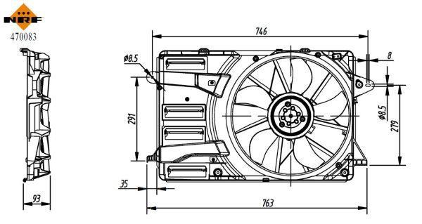Ventilateur de refroidissement du moteur (Motoventilateur) NRF B.V. ref. 470083