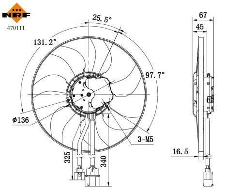 Ventilateur de refroidissement du moteur (Motoventilateur) NRF B.V. ref. 470111