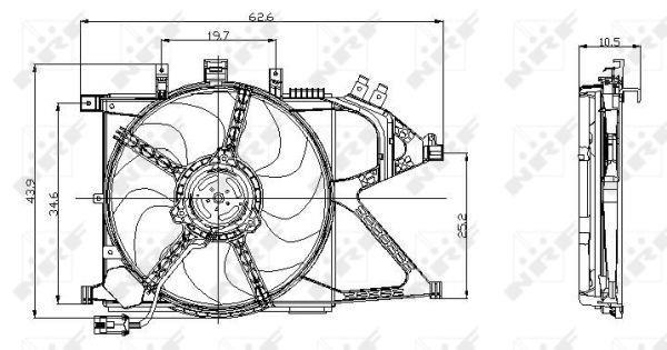 Ventilador, refrigeración del motor NRF B.V. ref. 47012