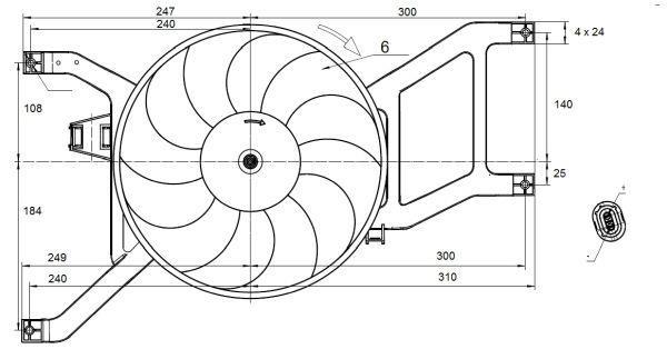 Ventilador, refrigeración del motor NRF B.V. ref. 470132