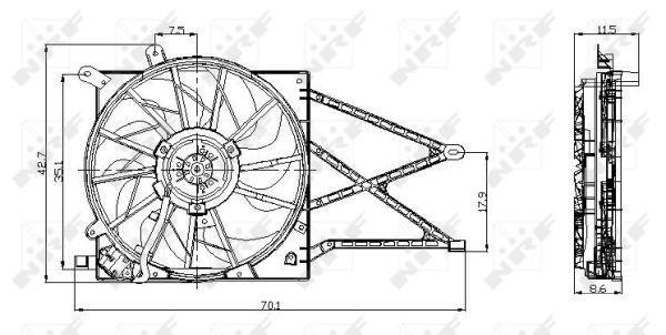 Ventilador, refrigeración del motor NRF B.V. ref. 47015
