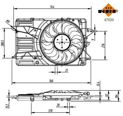 Ventilador, refrigeración del motor NRF B.V. ref. 47020