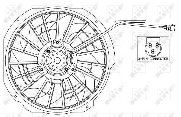 Ventilateur de refroidissement du moteur (Motoventilateur) NRF B.V. ref. 47025