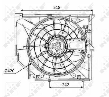 Ventilateur de refroidissement du moteur (Motoventilateur) NRF B.V. 47026