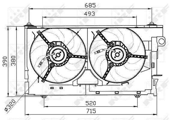 Ventilateur de refroidissement du moteur (Motoventilateur) NRF B.V. ref. 47030