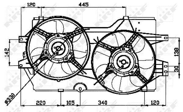 Ventilador, refrigeración del motor NRF B.V. ref. 47031