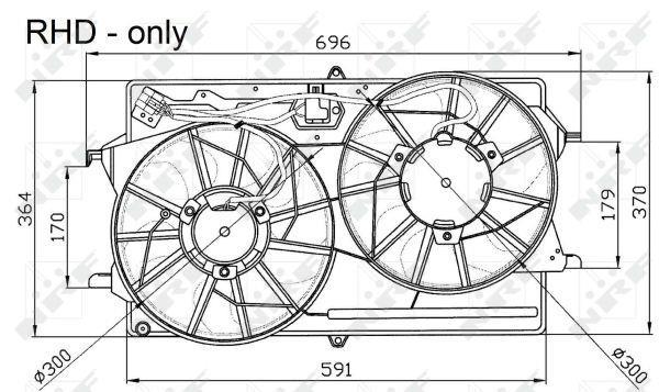 Ventilador, refrigeración del motor NRF B.V. ref. 47033