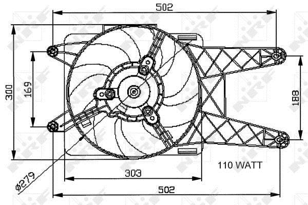 Ventilador, refrigeración del motor NRF B.V. ref. 47039