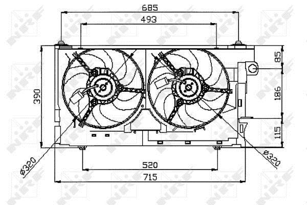 Ventilador, refrigeración del motor NRF B.V. ref. 47050