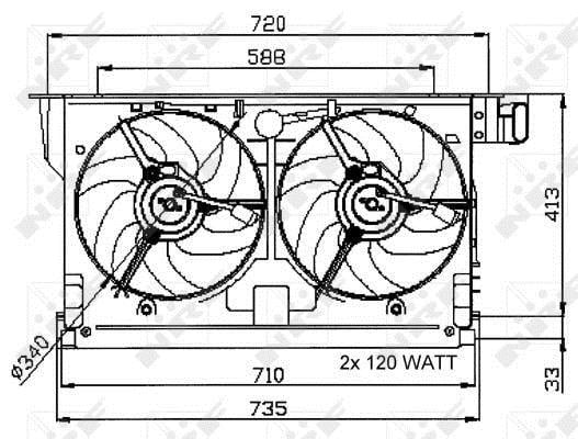 Ventilador, refrigeración del motor NRF B.V. ref. 47051