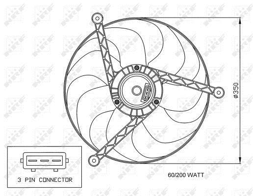 Ventilador, refrigeración del motor NRF B.V. ref. 47057