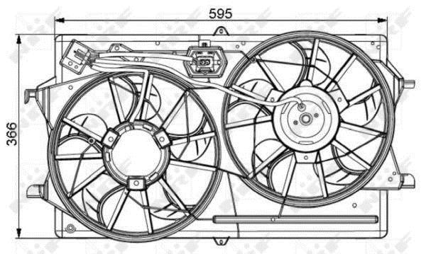 Ventilateur de refroidissement du moteur (Motoventilateur) NRF B.V. ref. 47061