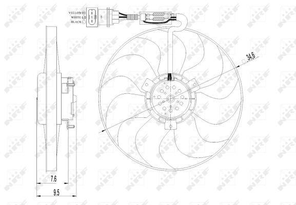 Ventilateur de refroidissement du moteur (Motoventilateur) NRF B.V. 47064