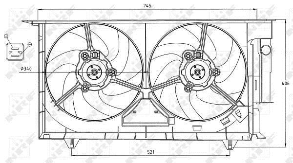 Ventilador, refrigeración del motor NRF B.V. ref. 47075