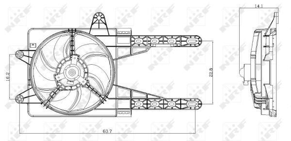 Ventilador, refrigeración del motor NRF B.V. ref. 47247