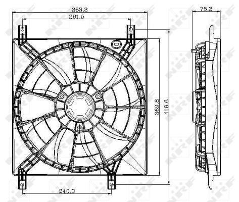 Ventilador, refrigeración del motor NRF B.V. ref. 47257