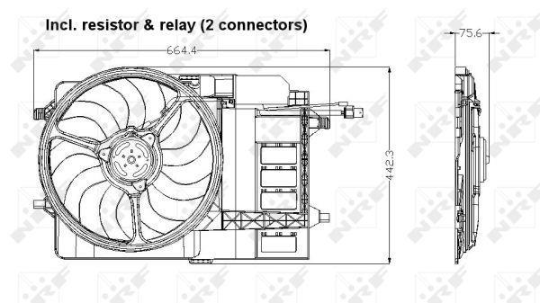 Ventilador, refrigeración del motor NRF B.V. ref. 47302