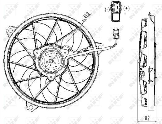 Ventilateur de refroidissement du moteur (Motoventilateur) NRF B.V. ref. 47323