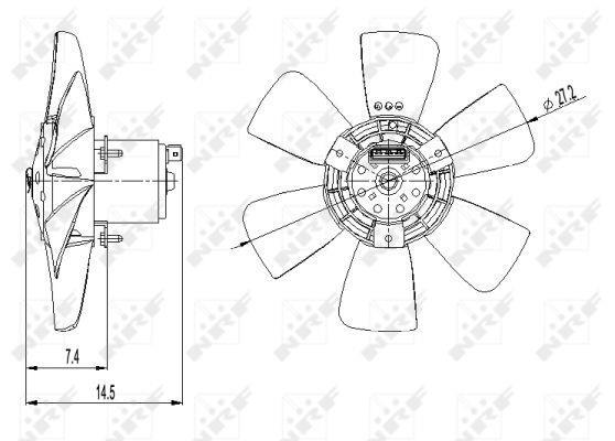 Ventilador, refrigeración del motor NRF B.V. ref. 47390